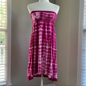 JESSICA SIMPSON| Strapless Pink Tie Dye Dress